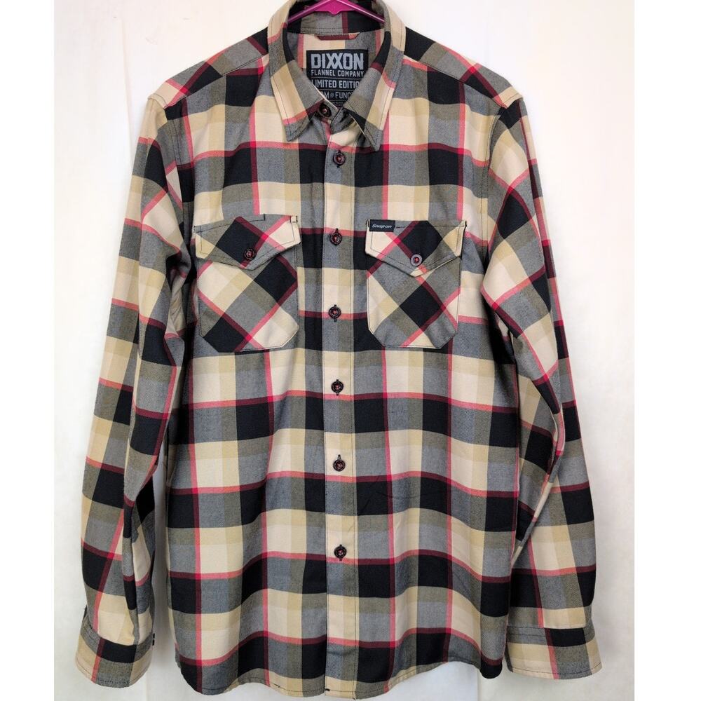 Dixxon Flannel Limited Edition Snap On button up shirt Size Med Gorpcore Grunge